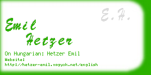 emil hetzer business card